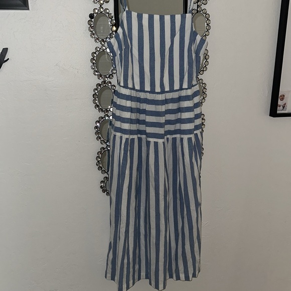 Target Universal Thread Blue White Striped Midi Sundress, Size Small - Picture 3 of 4